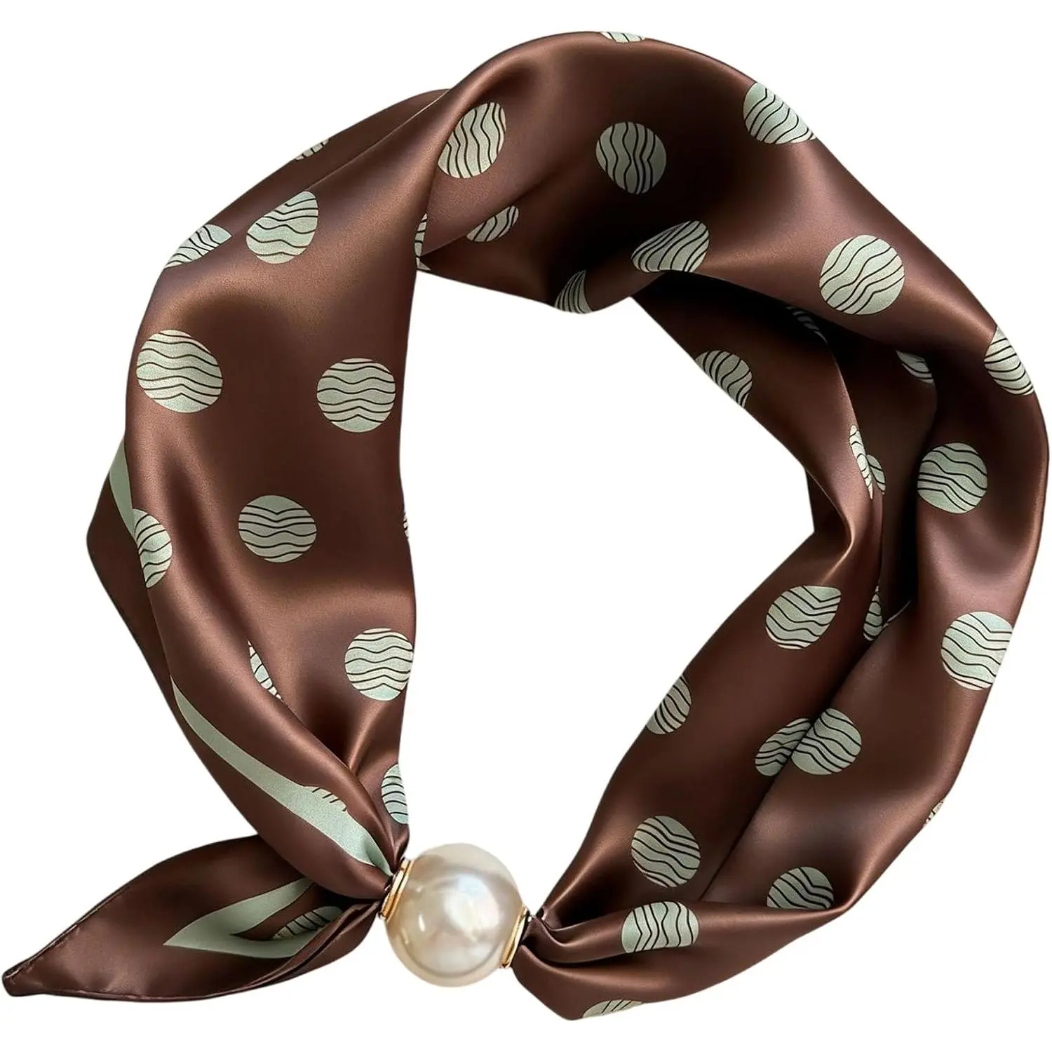 Scarf with   Buckle  Tie Scarves Headscarf Neckerchief Accessories,Womens Satin Silk Scarf Necklace