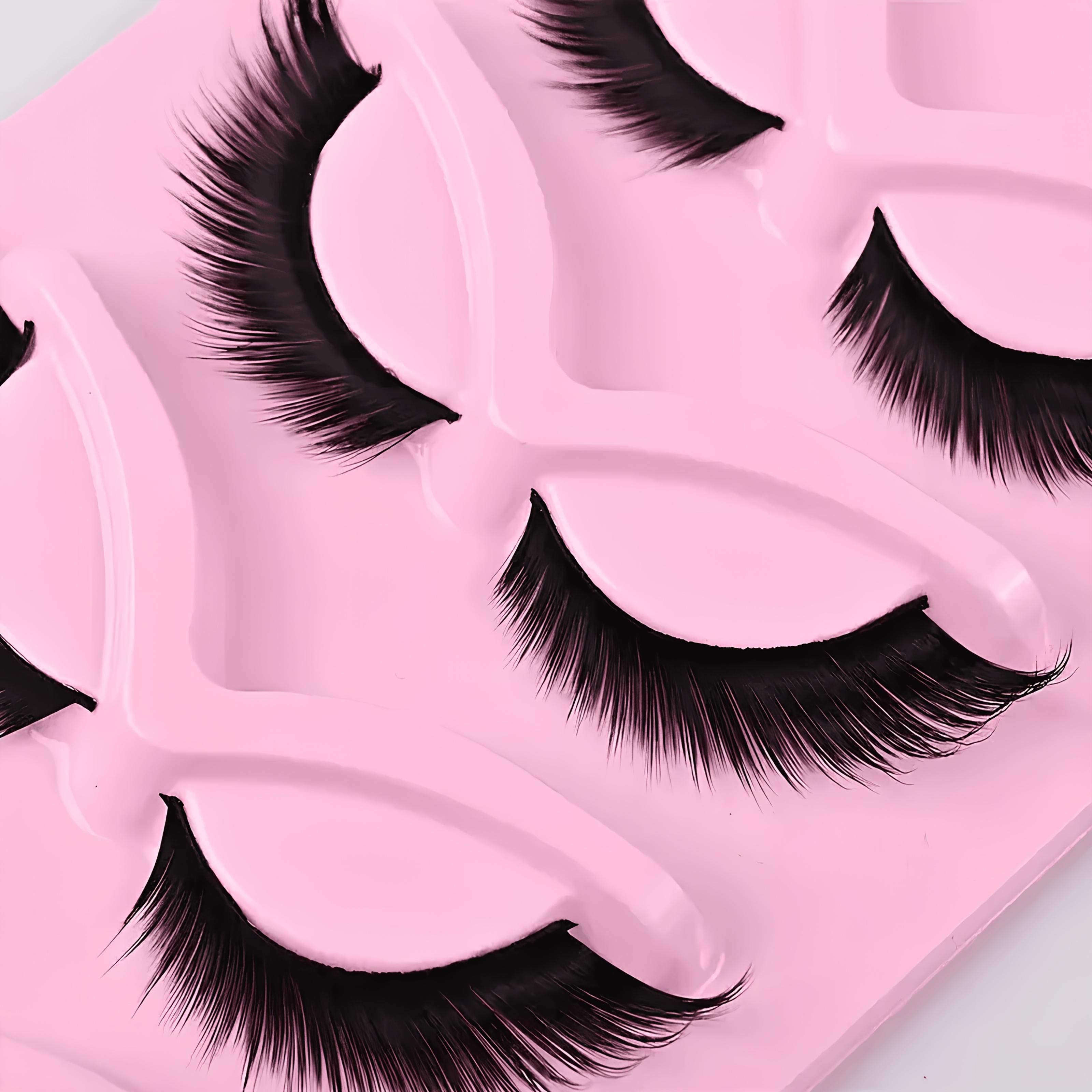 5/15 Pairs of Hypoallergenic False Eyelashes | Natural Style, Fluffy Cat Eye Lashes with Wings, Fairy Fox Effect