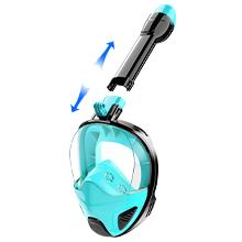 JRing Full Face Snorkel Mask Adult Snorkeling Gear Dry Top Breathing System Foldable Anti-Fog Anti-Leak with Camera Mount