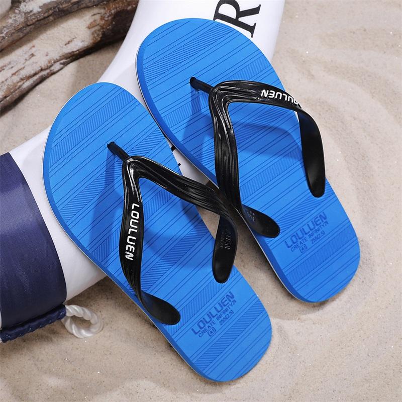 Men's Flip-Flops with Unique Texture, Comfortable Beach Sandals, Soft Non-Slip House Slippers, Lightweight for Home, Bathroom, Beach