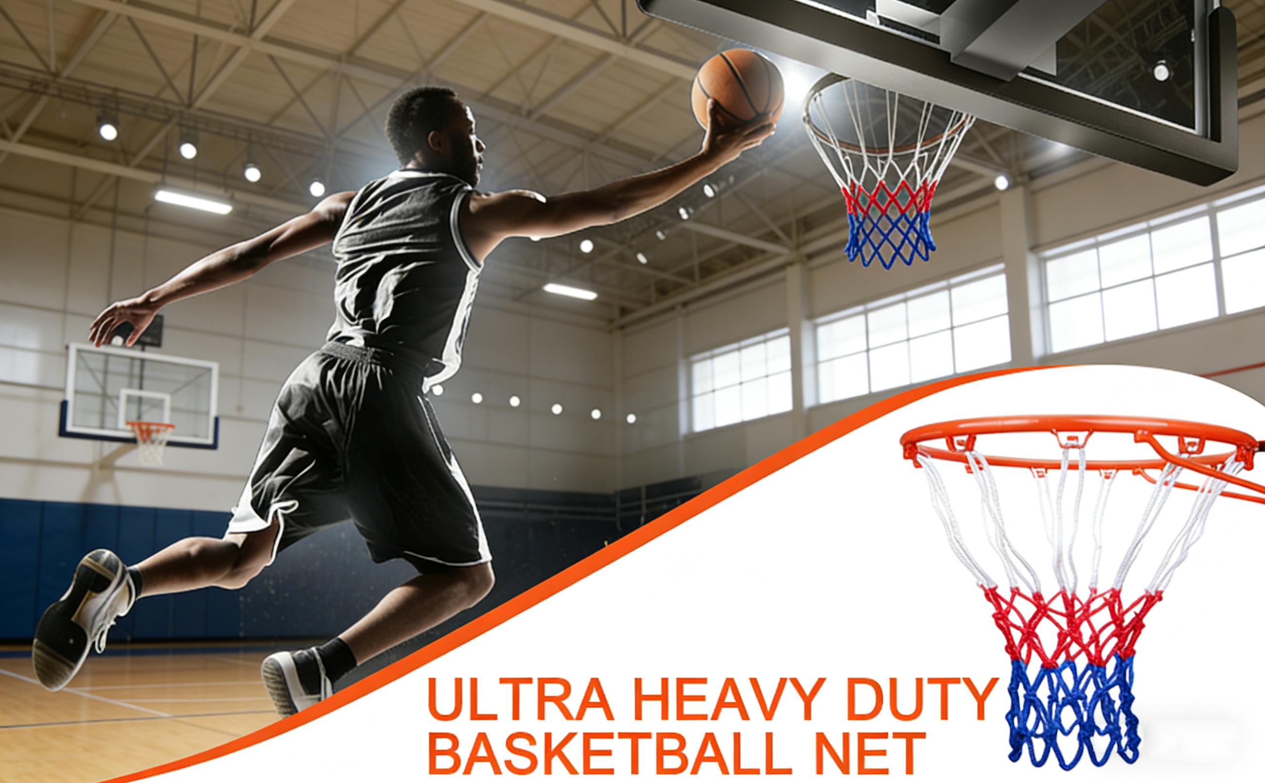 Professional Basketball Net Replacement, Durable Net, All-Weather Anti-Swing, Suitable for Standard Indoor Outdoor Hoops, 12 Rings Professional Basketball Net Replacement, Durable Net, All-Weather Anti-Swing, Suitable for Standard Indoor Outdoor Hoops, 12 Rings