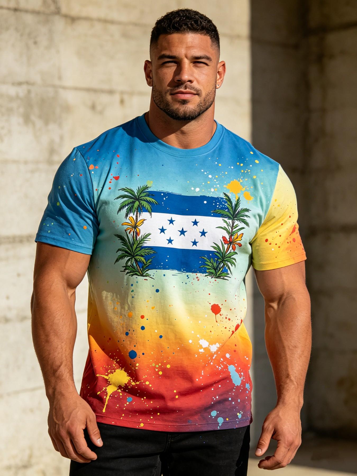 Honduras Blue Soccer Jersey, Patriotic Football Shirt with Flag & Parrot Pattern, Unisex Sports Clothing, Casual Fit, Short Sleeve