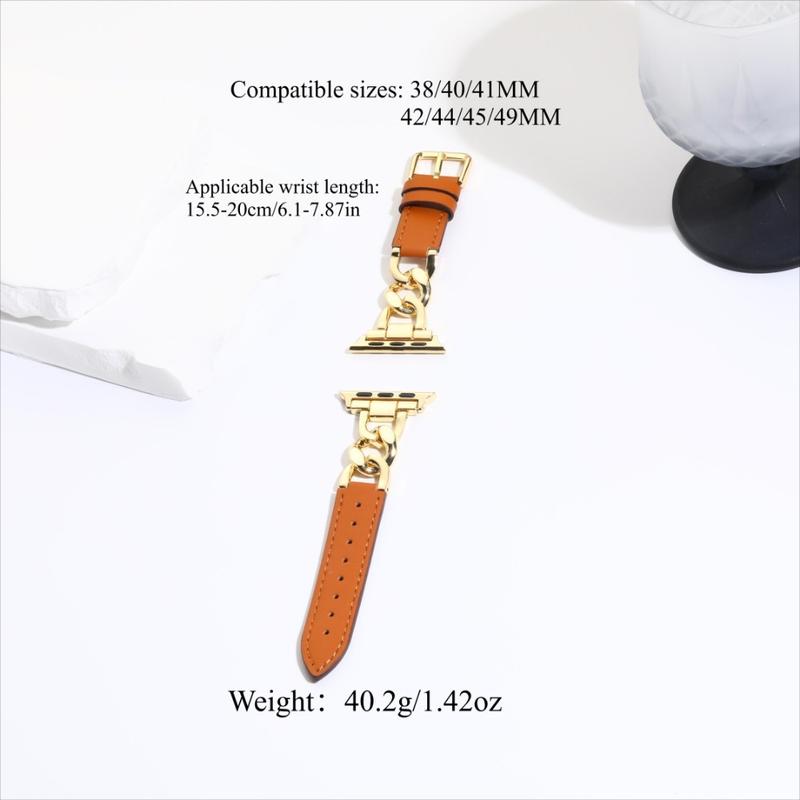 Braided Leather Strap for Women Fancy Synthetic Leather & Denim Chain Band Compatible for  iWatch Series 1-11/SE/SE2/Ultra/Ultra2 (38-49mm) (Watch Not Included)#TikTokShopHolidayHaul