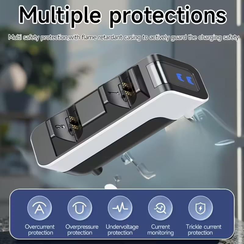 Ps5 Controller Charging Base with Breathing Light, Anti-Slip Abs Material, Dual Fast Charging Handles, Mechanical Design