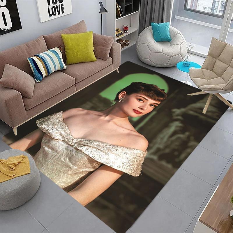 Audrey Hepburn (7) Stylish and creative printed pattern doormat for hallways, bathrooms, and entryways.  Home decor for living rooms, bedrooms, and bedside areas.  Suitable as Halloween, Christ
