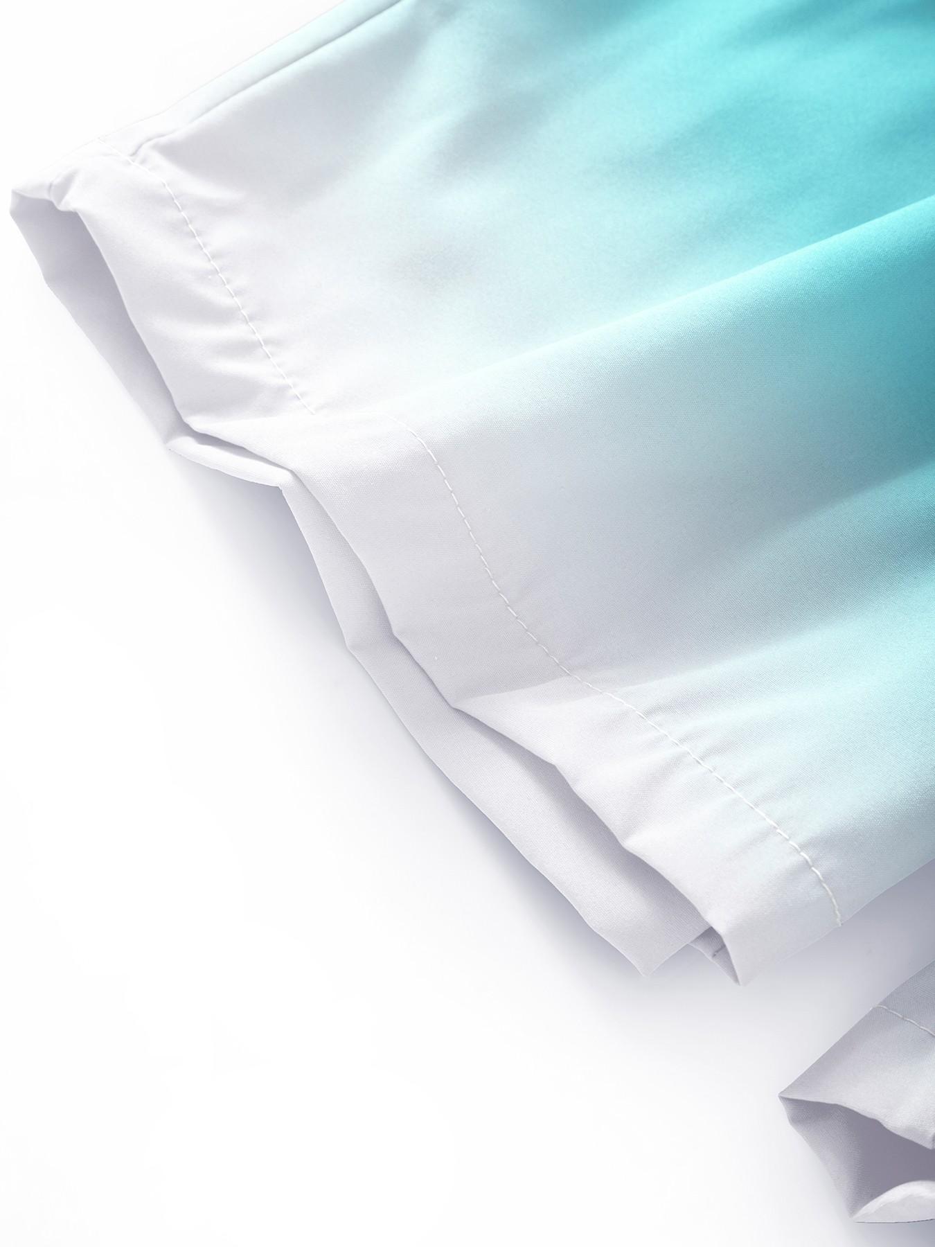 Men's Quick Dry Gradient Board Swim Trunks Side Pockets Ombre Beach Shorts with Mesh Lining Lining Drawstring Waist Flag Stars and Stripes Print Vacation Surfing Shorts