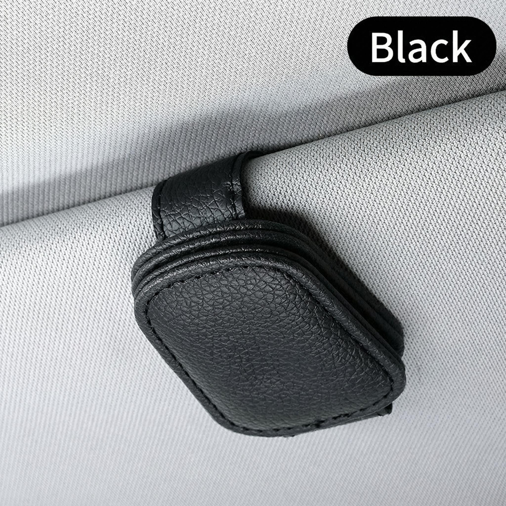 3pcs Car Sunshade Sunglass Holder Clips, Leather Multifunctional Car Sunglasses Rack, Essential Automotive Accessory for Drivers