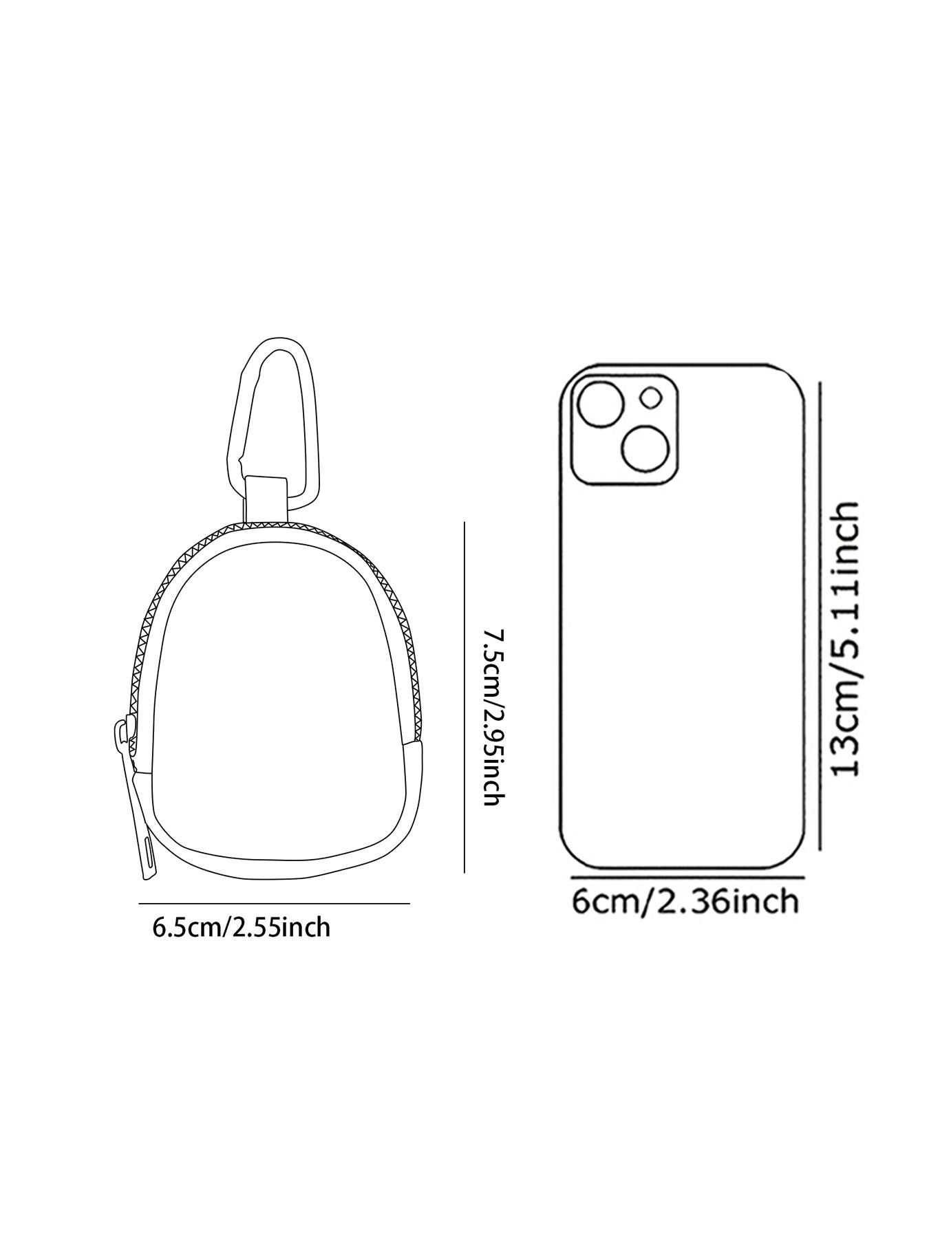 Rose Skull Pattern Mini Wallet, Lightweight Zipper Coin Purse with Hook Clip, Earphone Key Bag, Unisex Casual Style, All Seasons