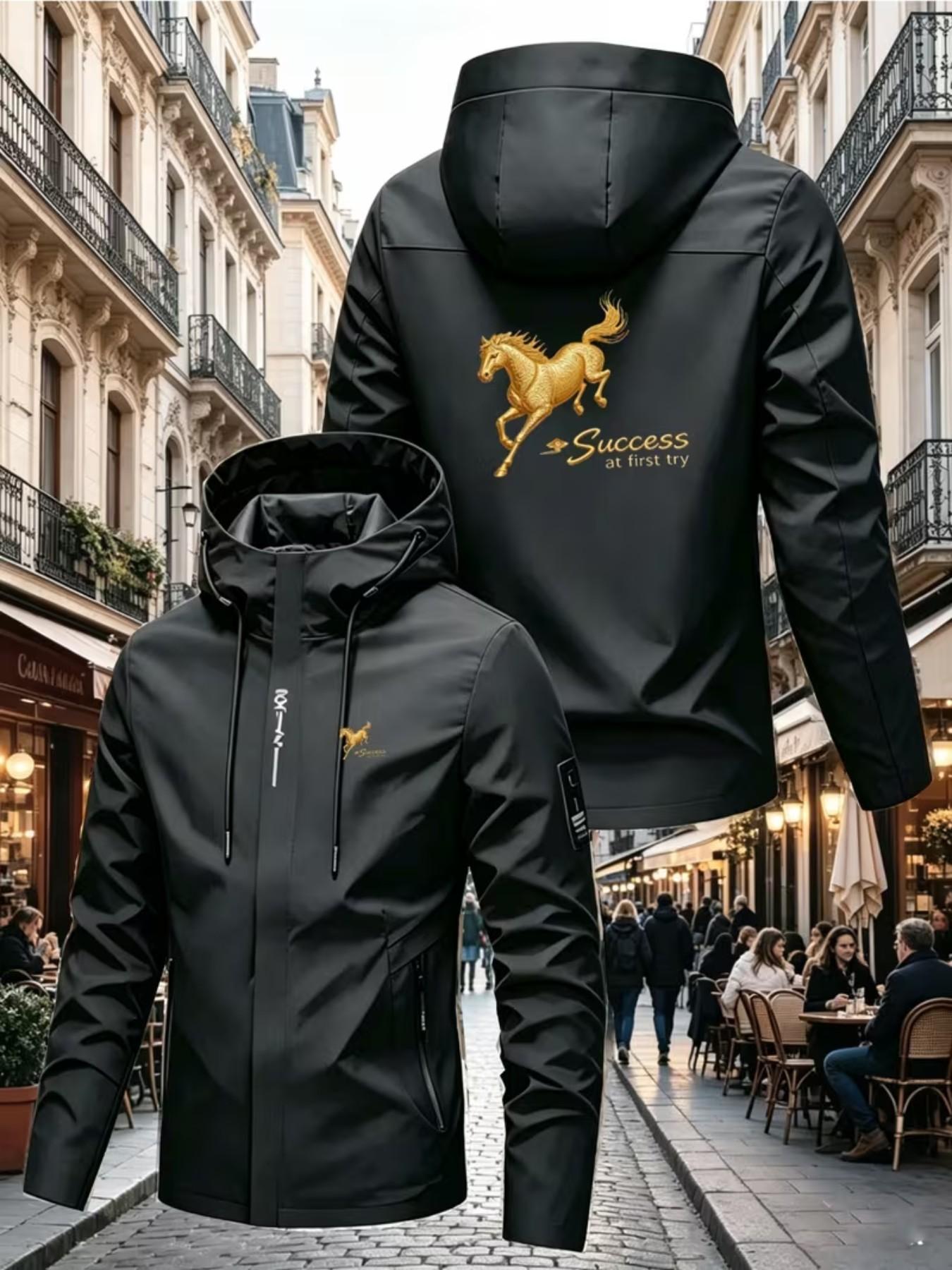 Outdoor Essential Windproof Waterproof Hardshell Jacket, High Stretch Breathable, All Seasons, Casual Style, Perfect for Hiking, School, Work