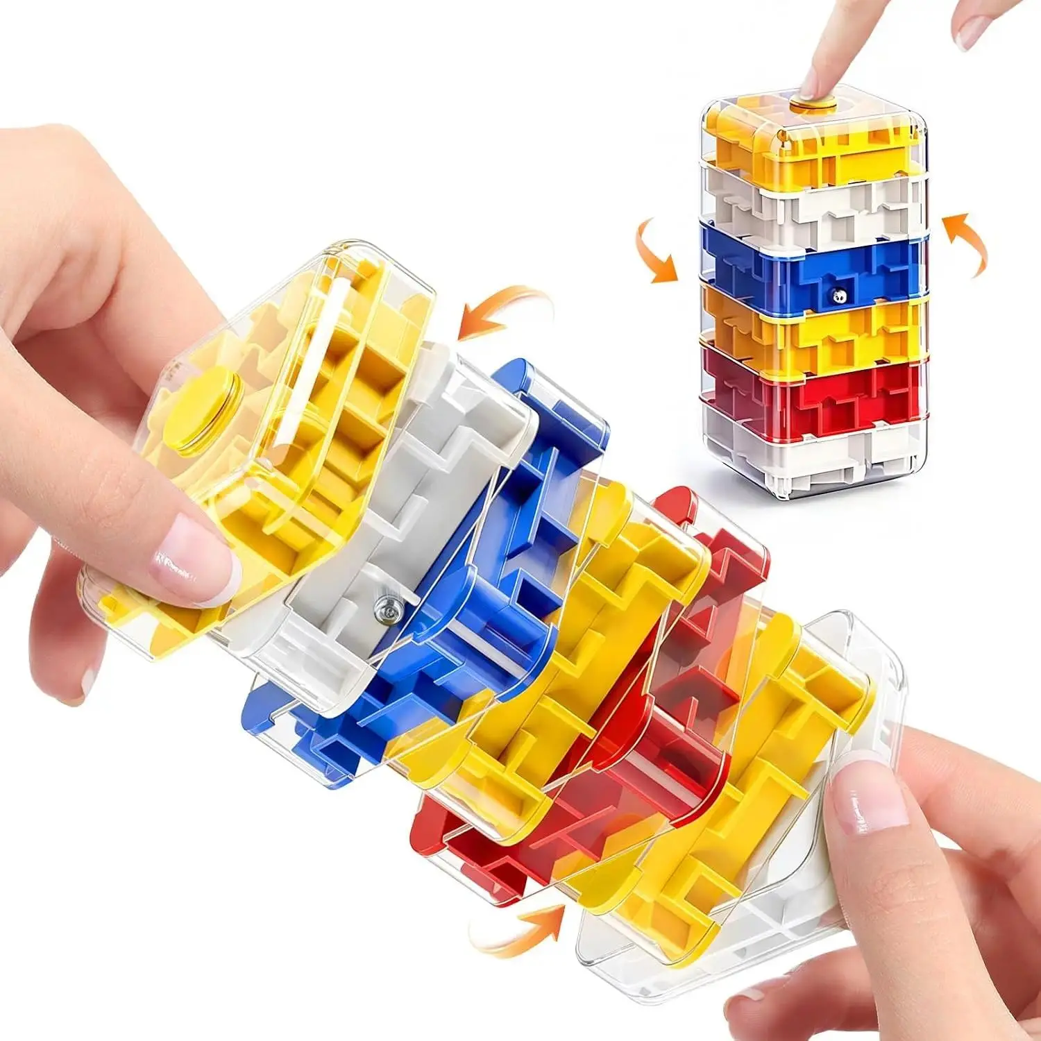 2-in-1 Fidget Spinner Maze Cube Spining Fidget Toys for Kids Adults Teen Boys Stress Relief ADHD Anxiety Handheld 3D Puzzle Cube Brain Teaser Games Office Desk Cool Gadgets