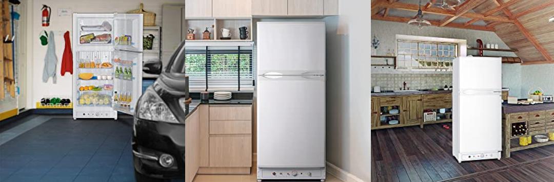 Smad 9.7 Cu.Ft Gas Propane Fridge Freezer LP Caravan Camper RV Fridge Garage AC