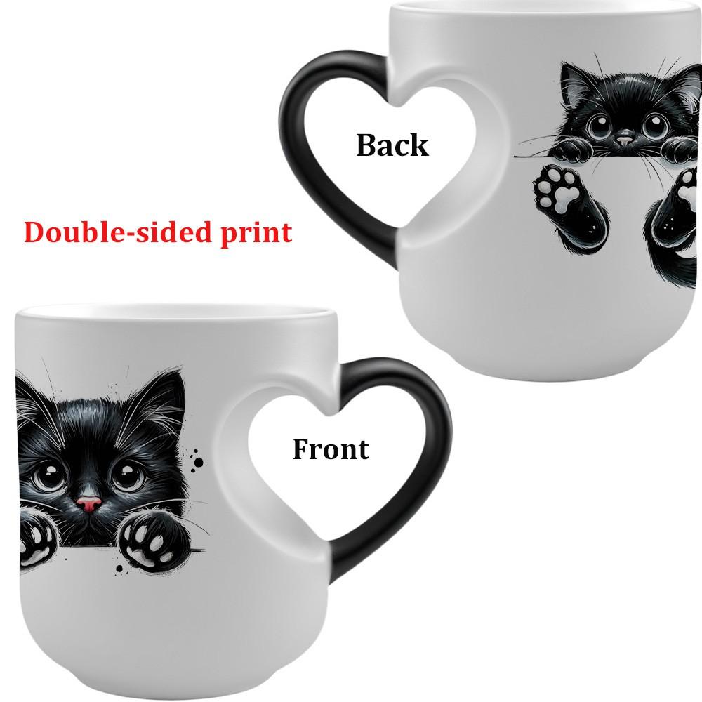 1pc Magic Color-Changing Mug - Thermosensitive Ceramic Cup Changes Color When Hot Drinks Are Added (-Activated), With Cute Black Cat Design, Double-sided print, Hand Wash Only, Reusable Gift for, Tea, Cocoa, Funny Coffee Mug, 11oz 325ml 1pc Magic Color-Changing Mug - Thermosensitive Ceramic Cup Changes Color When Hot Drinks Are Added (-Activated), With Cute Black Cat Design, Double-sided print, Hand Wash Only, Reusable Gift for, Tea, Cocoa, Funny Coffee Mug, 11oz 325ml