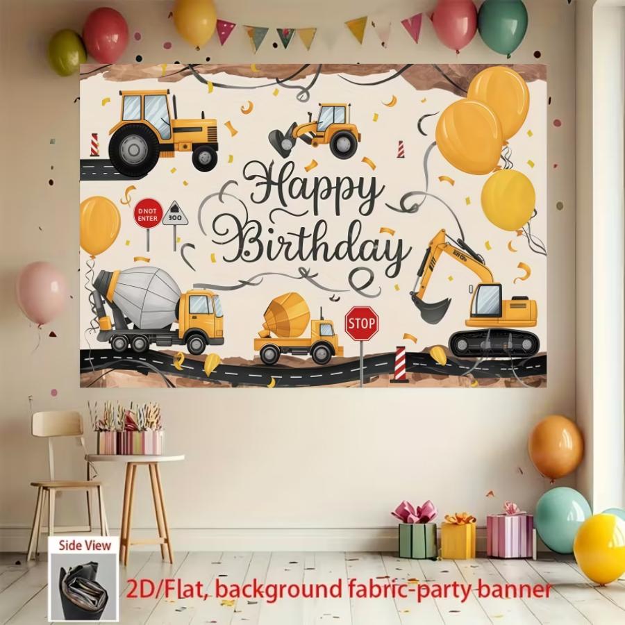 Architectural themed birthday background banner, decorative background photo props, made of polyester material, suitable for living rooms, bedrooms, offices, birthdays, anniversaries, home decoration, outdoor and indoor parties