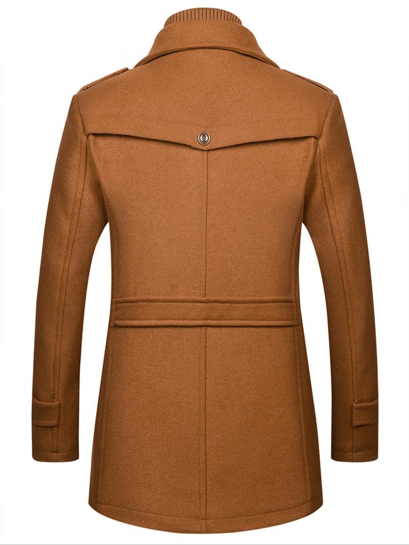Men's Solid Color Button Front 2-IN-1 Lapel Overcoat, Regular Fit Casual Long Sleeve Flap Pocket Coat for Fall & Winter, Men's Clothes for Daily Wear Men's Solid Color Button Front 2-IN-1 Lapel Overcoat, Regular Fit Casual Long Sleeve Flap Pocket Coat for Fall & Winter, Men's Clothes for Daily Wear
