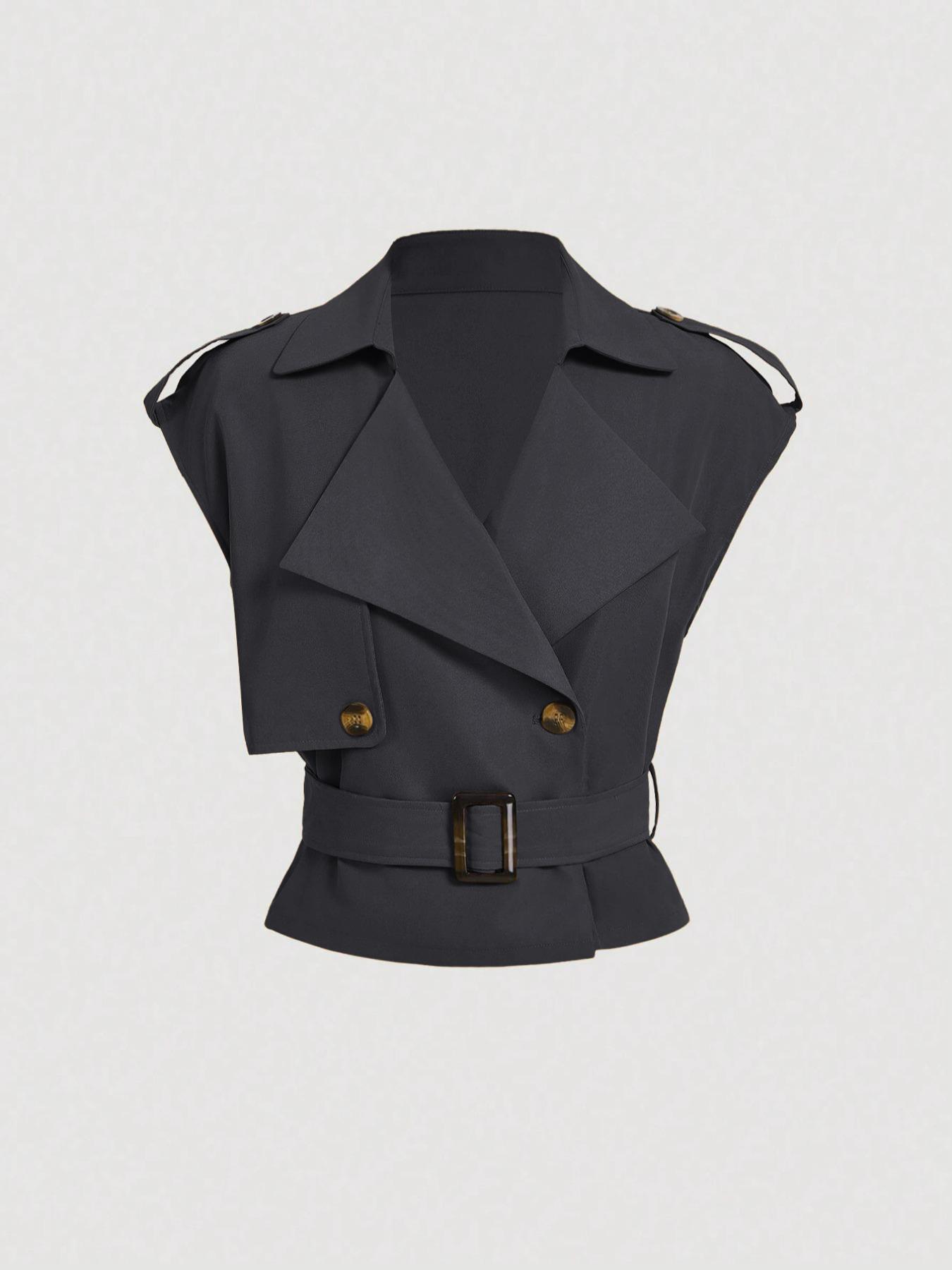 Women's Vintage Style Trench Coat with Belt, Retro Chic Outerwear for Fashionable Looks, Perfect Layering for All Seasons