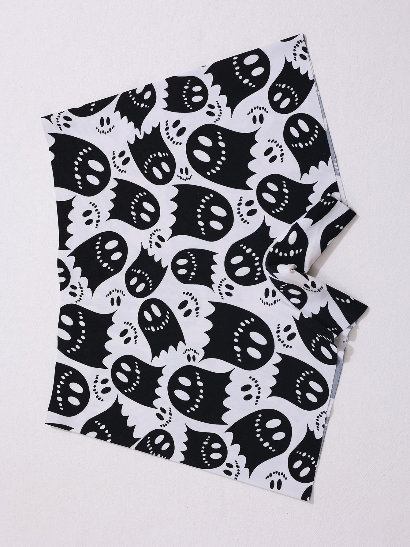 Women's Leopard Print Halloween Seamless Underwear Set, Fitted Mid-Waist Ice Silk Panties, Casual All-Season Comfortable Fit, Soft Breathable Knicker, Fashion Comfy Underwear