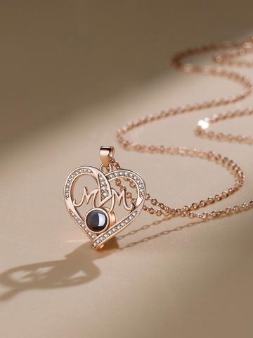 The gift from the husband to his wife, a gift for a new mother, the love projection necklace and the rose bear gift box, a Mother's Day gift, the best gift for her, suitable for wearing in various occasions