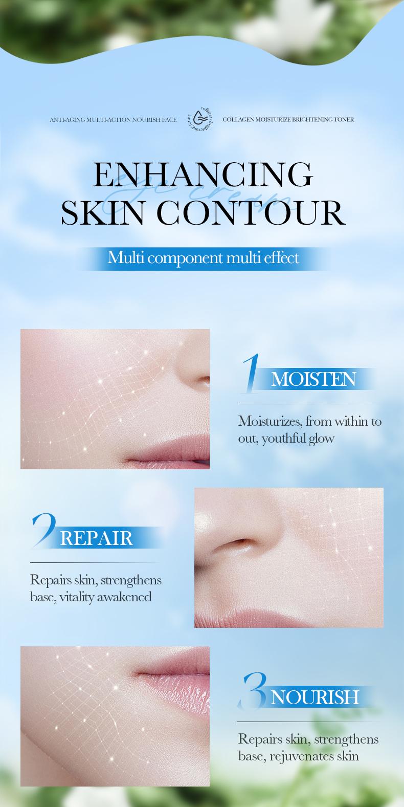 Collagen Moisturize Brightening Toner,Deeply Moisturizing & Nourishing Firming Skin