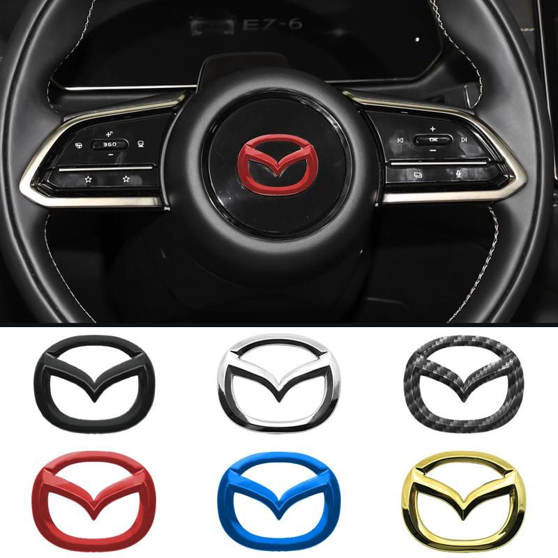 Car Front Grille Steering Wheel Logo Badge Sticker Decoration Accessories For Mazda 2 3 6 5 Demio CX3 CX4 CX5 CX-4 CX-5 CX7 CX30 MX3 MX5 MS Speed Axela Atenza