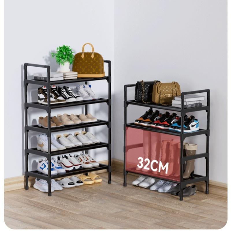 4 Layer Multi-Spec Shoe Rack Shelf, Space Saving Storage Organizer, Home Office Dormitory Use, Wall Closet Entrance Design