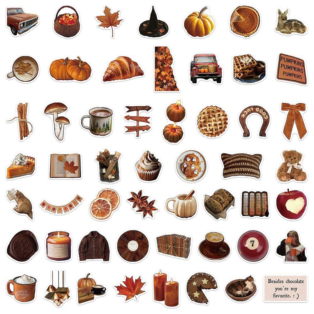 103Pcs Autumn Fall Stickers, Vintage Harvest Aesthetic Decals, Great Gift for Handcraft Lovers, Decor for Scrapbook, Journal, Planner, Card Making, Water Bottle, Luggage, Stickers For Scrapbooking