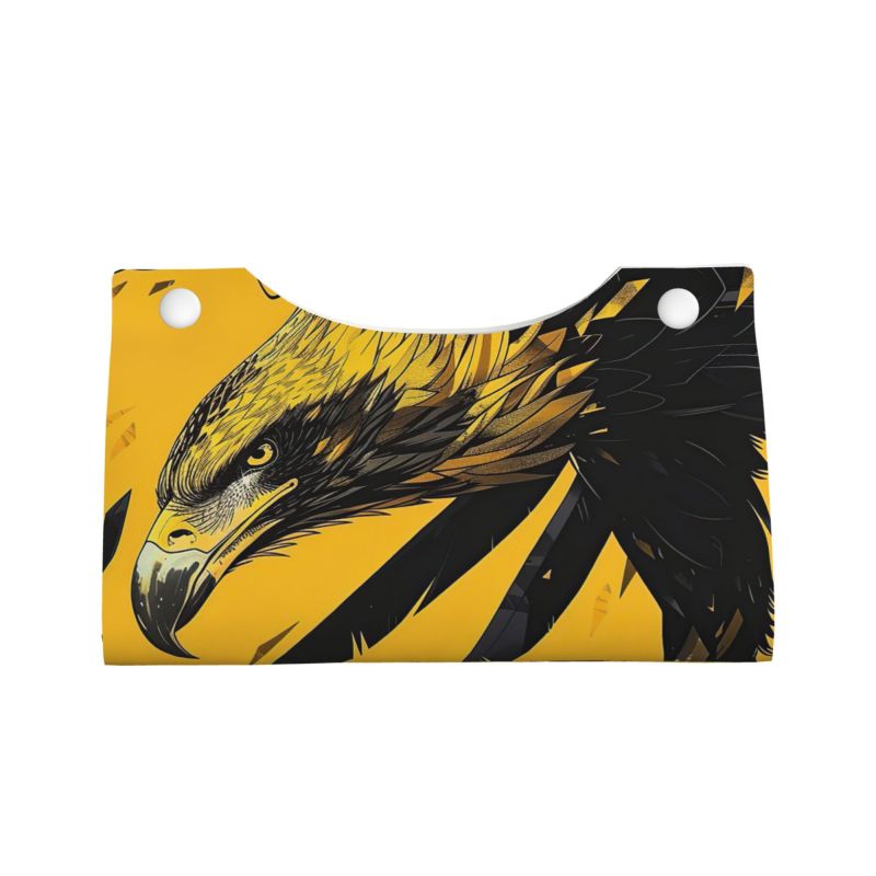 1pcs Yellow Eagle PU leather tissue box cover, rectangular tissue box cover, tissue box holder, imitation leather rectangular tissue box cover, bathroom tissue holder, car tissue holder for bathroom, car, bedroom, hotel, office