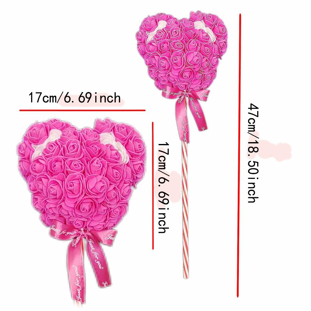 2026 Mother's Day Limited Edition Rose Bear Heart Lollipop, Artificial Eternal Rose, Romantic Gift for Valentine, Birthday, Girlfriend, Wife