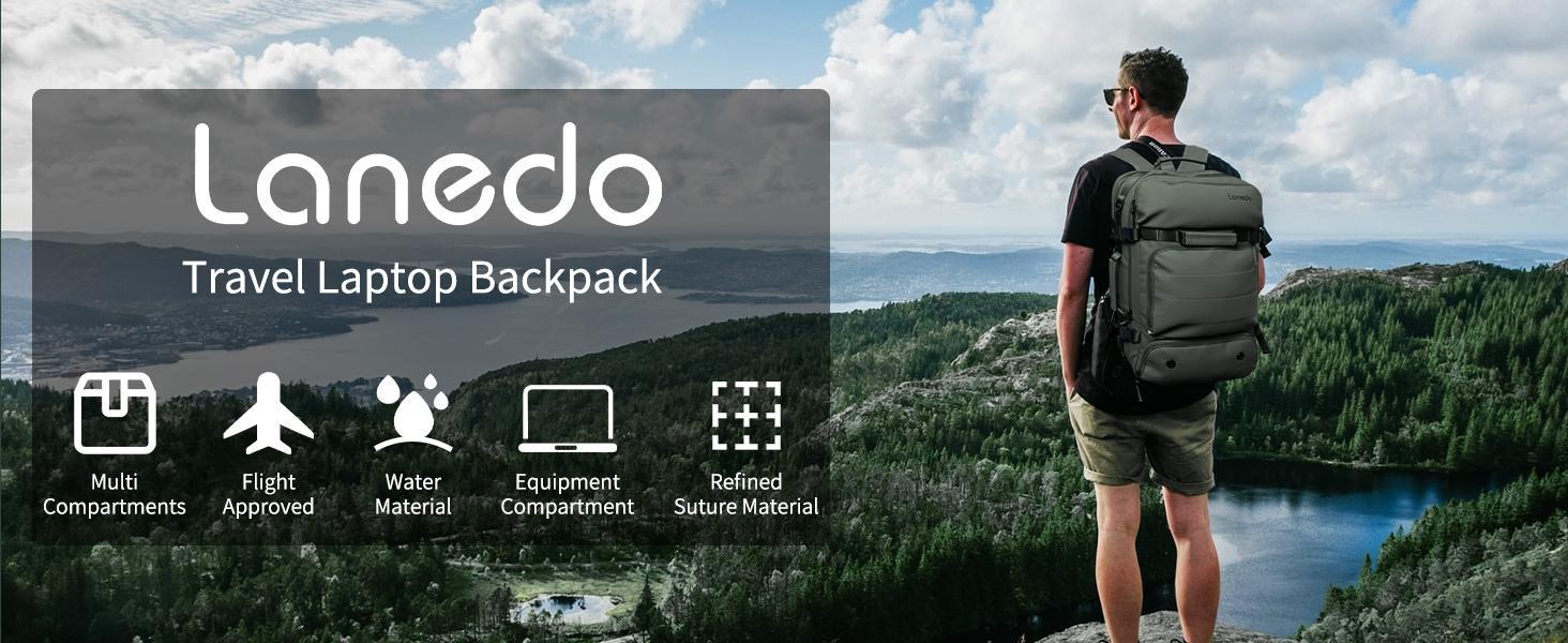 Expandable Flight-Approved Travel Backpack – Heavy Duty Carry-On with Laptop Compartment, Multi Pockets, Wet Isolation & USB Port for Business Use