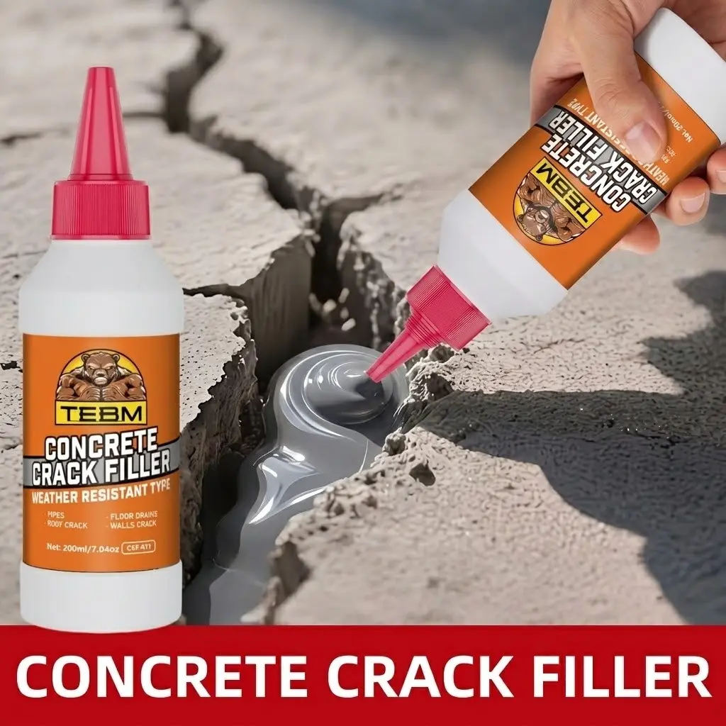 Concrete Crack Filler Permanent Repair Sealant for Wall Driveway Sidewalk Patio Concrete Gap Repair Quick Drying Weather Resistant Floor Crack Patch