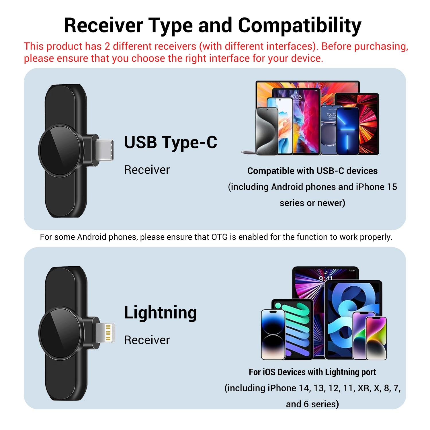 Portable Wireless Lavalier Microphone, 1 Set Professional Wireless Collar Clip Mic for iPhone & Android Phone, Plug-play Lapel Mic for Video Recording, Teaching, Interviews, Podcast, Tiktok & Vlog, Gift, Live Streaming Equipment