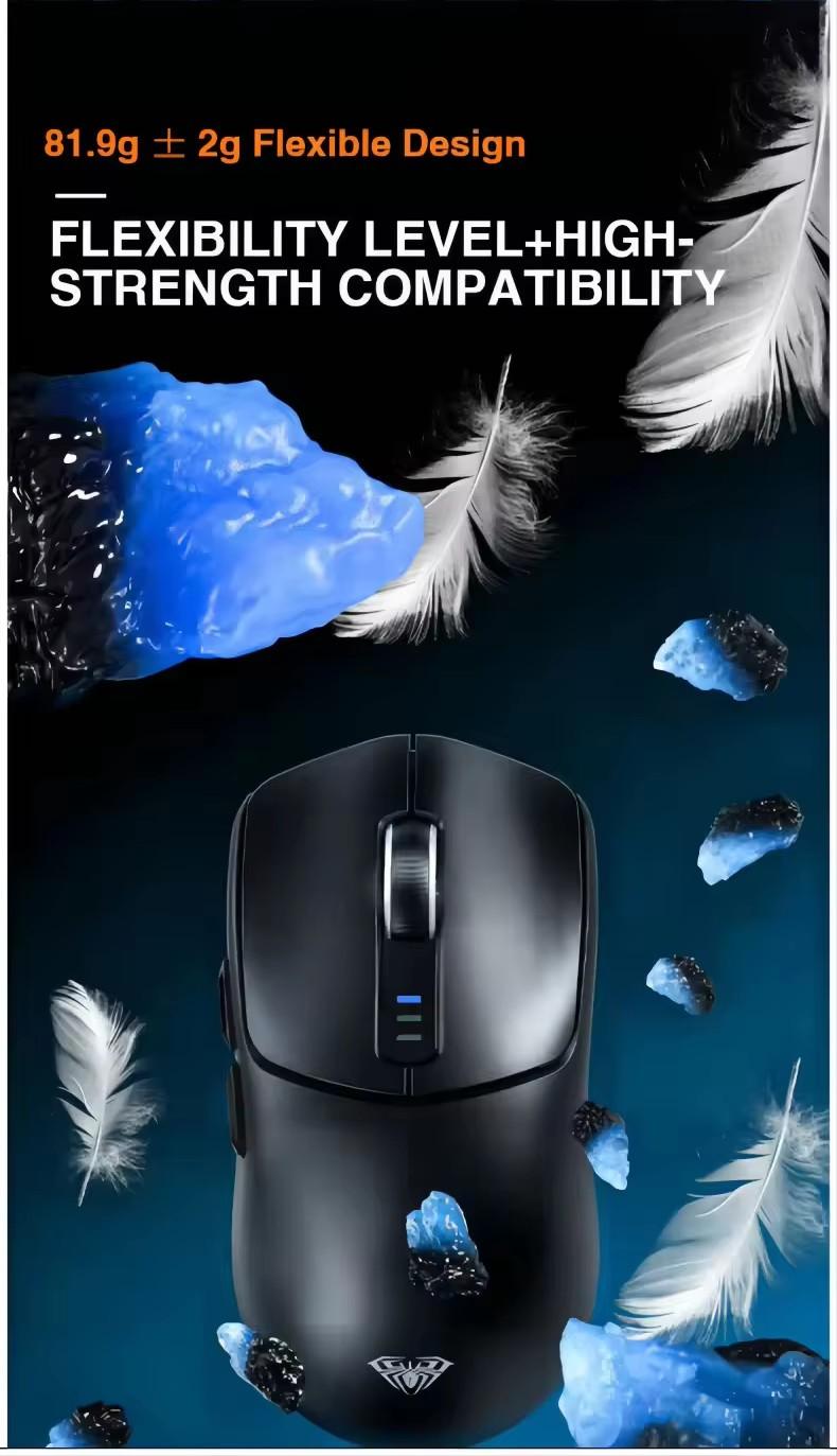 AULA SC580 Wireless Gaming Mouse: Three-mode wired/2.4g/BT lightweight ...