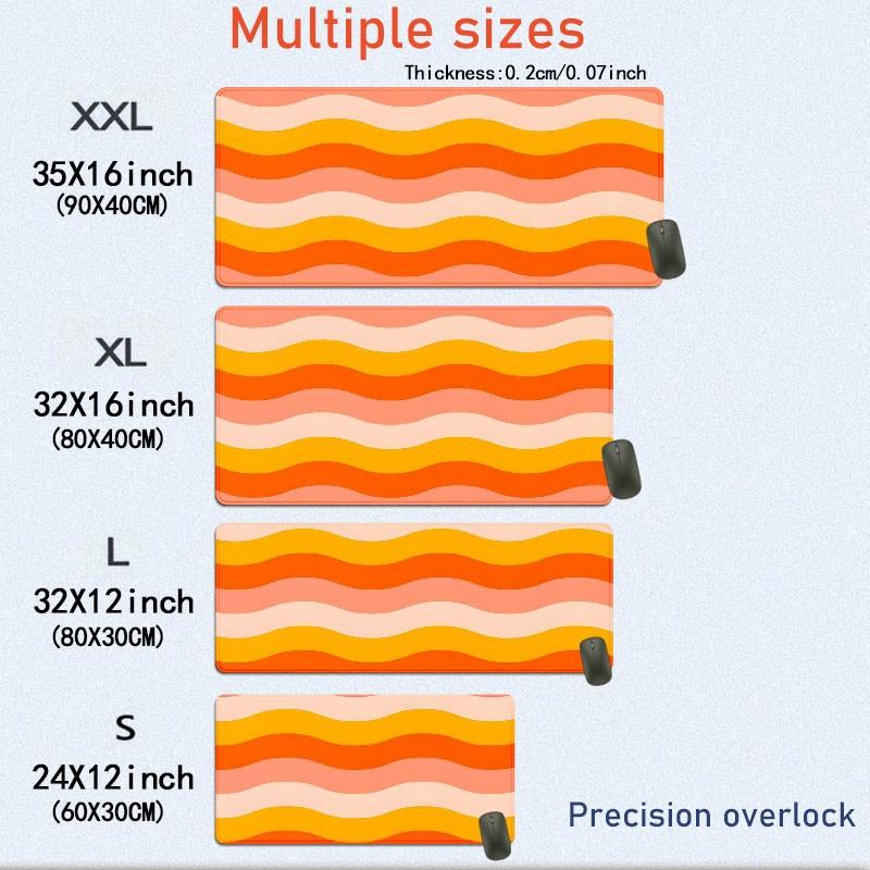 Retro Wave Desk Pad Gaming Mousepad XXL Mouse Pad For Laptop Desk Mouse Pad Extra Large With Non-Slip Rubber Base Stitched Edges Surface For PC Gamers Office Workers & Home Use Perfect Gift For Birthday Christmas Holiday Season