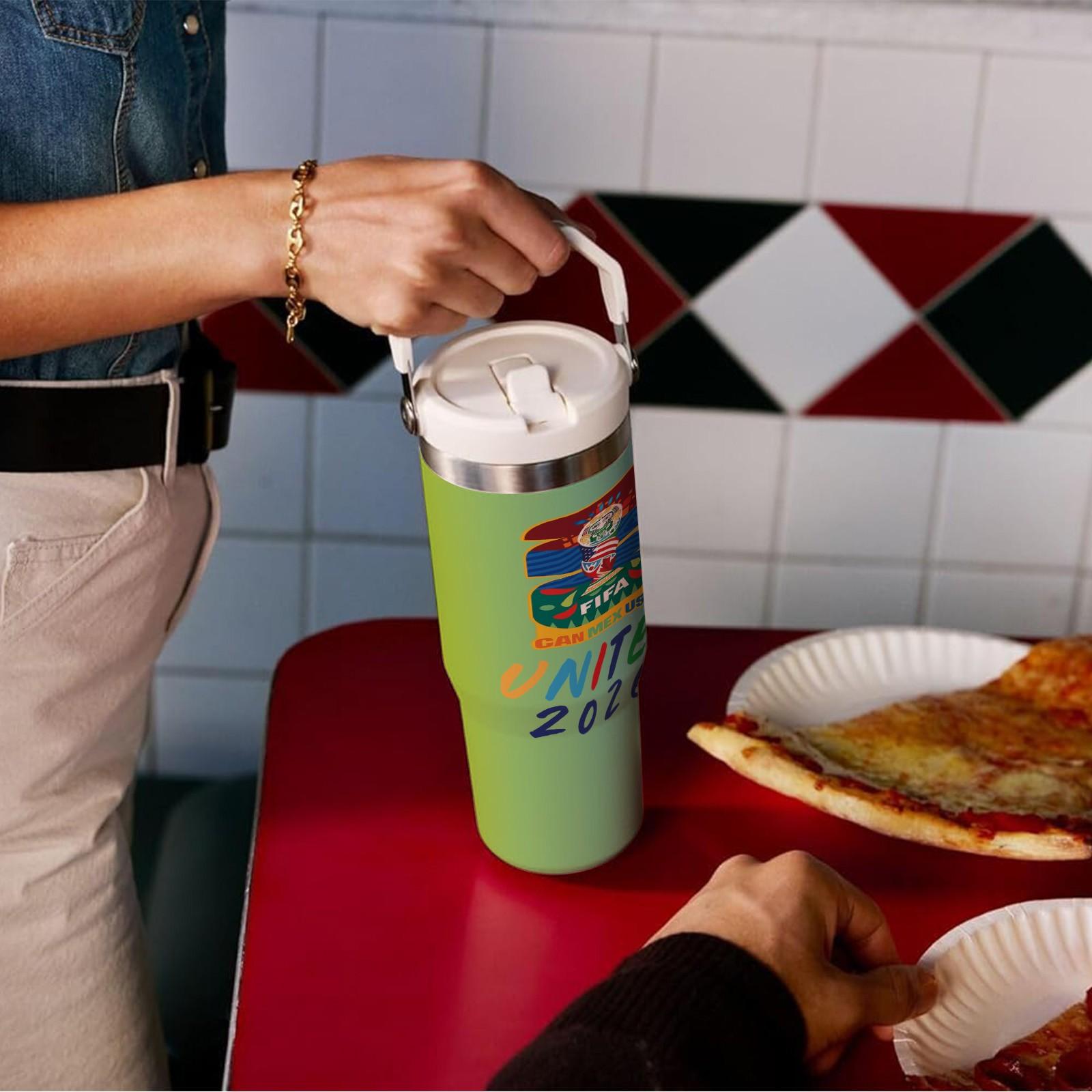 1 Pc Insulated Mug 30oz Skinny Tumbler With Handle And Lid, Double Wall Vacuum Cup, Leak Proof Thermal Mug, Keeps Hot 12 Hours Cold 24 Hours, 2026 Event Style Travel Mug For Coffee Tea, Gift For Men Women Sports Fans Holiday Daily Use