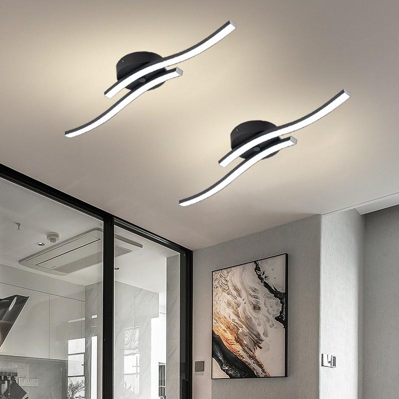 LED Ceiling Light, 2-Head Linear/3-Head Linear, 60cm/White Light, Creative Wave-Pattern Ceiling Light, Wave Pattern Design, Versatile Usage, Ideal for Dining Rooms, Hallways, Balconies, Bedrooms, Offices Modern Indoor Lighting Ceiling Fixture