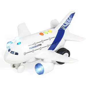 Airplane Toys for Toddlers,Friction Powered Toy Plane for Kids,1:200 Scale Aircraft with Flashing Lights and Sounds for Boys & Girls,Toy Vehicles