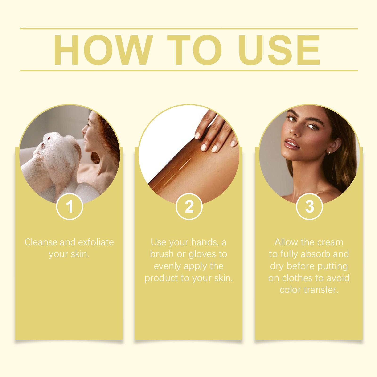 Shiny Darkening Body Cream (114g), Gentle Care for Skin, Summer Sun Protection, Even Tone, Nourishing Glow, Single Item