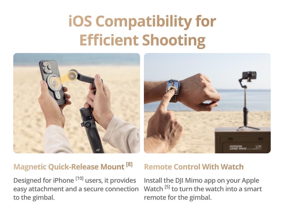 DJI Osmo Mobile 7P 3-Axis Gimbal Stabilizer, Built-in Extension Rod & Tripod, Native Tracking with Fill Light, One-Tap Edit, 10H Battery, Support Phone Charging for iPhone & Android
