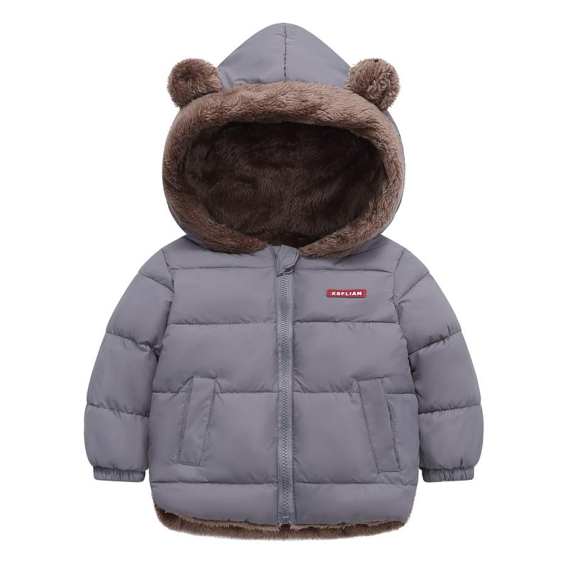 Autumn Winter Hooded Coat, Unisex Zipper Pocket Jacket, Warm Outerwear for Boys and Girls, Casual Comfy Jacket