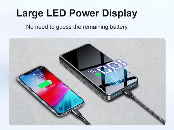 Portable Charger Power Bank - 15000mAh Battery Pack Portable Phone Charger with Built in Cables 22.5W Fast Charging Powerbank Compatible with iPhone Android Samsung Phone, Travel Camping Essential