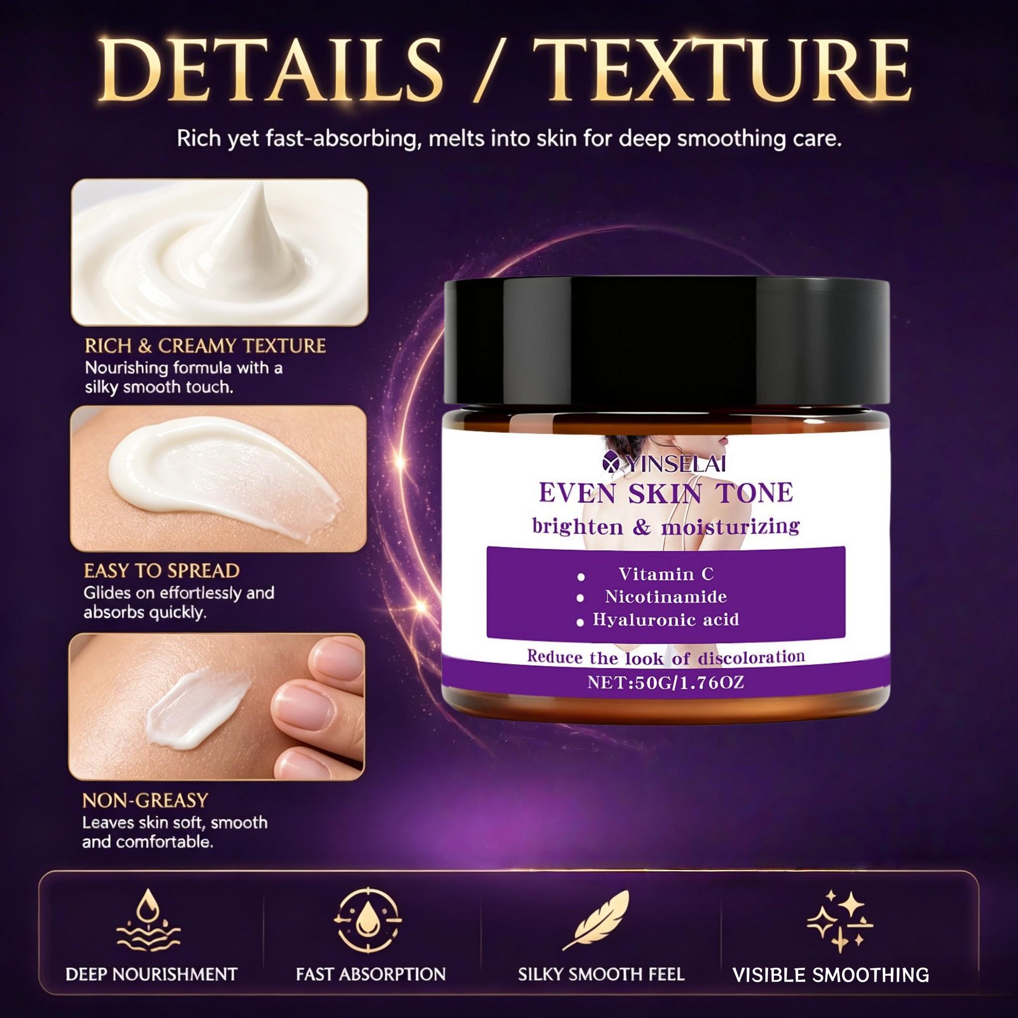Smooth Skin Body Lotion 50g, Collagen & Hyaluronic Acid, Brightening, Safe Ingredients, for Sensitive, Dry, Oily, Combination Skin