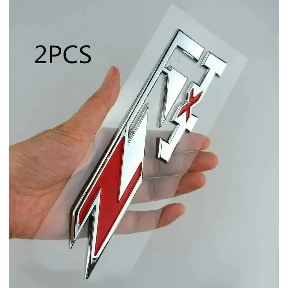 Upgrade Your Silverado: 2PCS* Z71 4x4 Emblem Badges for GMC Chevy Silverado Sierra Tahoe, Chrome W/ Red