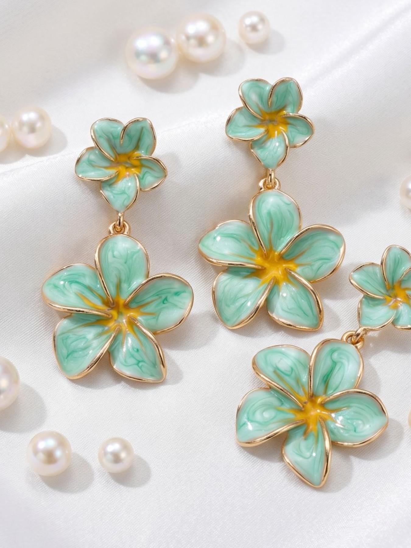 Elegant Flower Earrings for Women, Long Dangle Ear Jewelry, Chic and Versatile, Perfect for Any Occasion, High-End Style Accessories