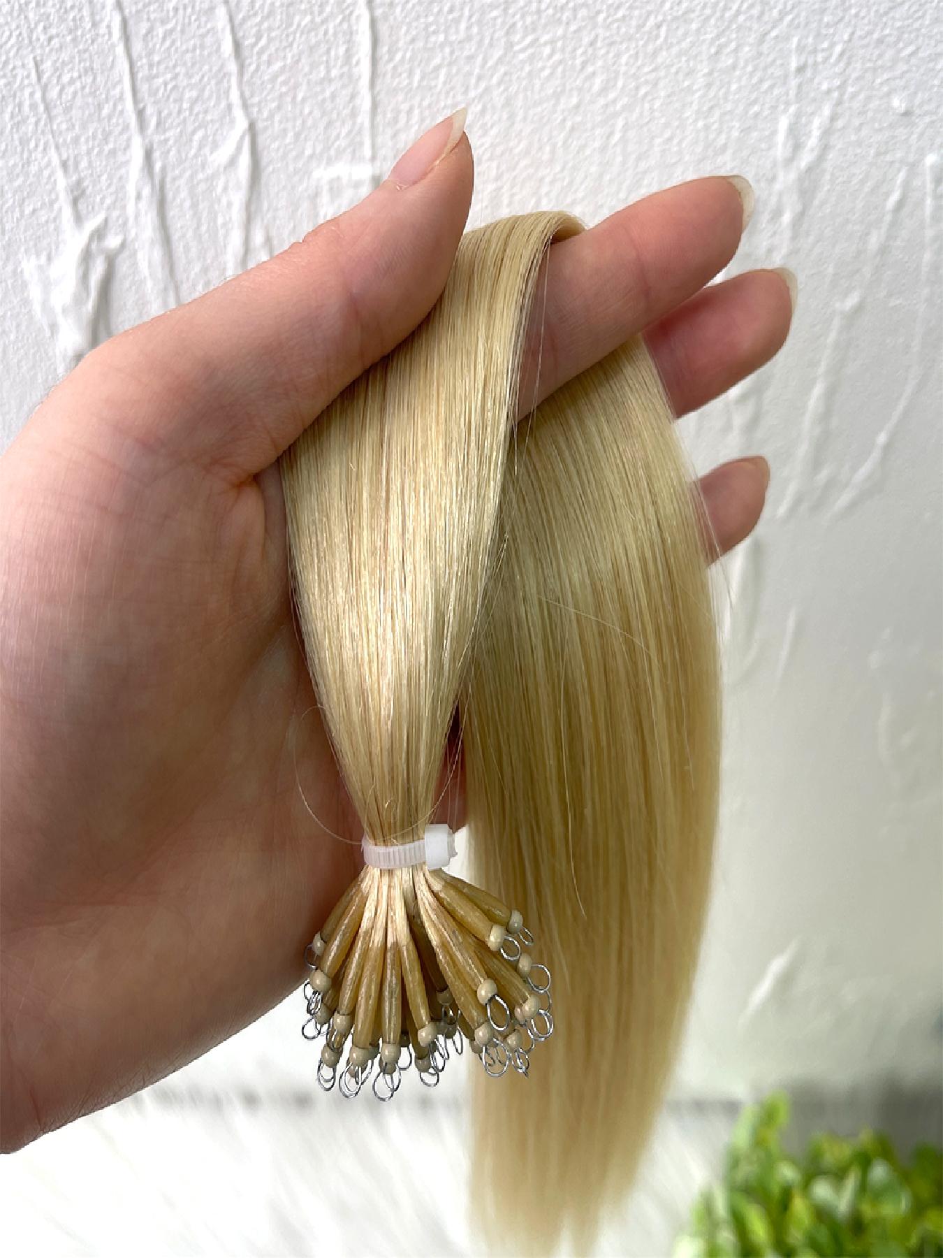 Human Hair Extension Pre-Bonded Micro Nano Rings, Beads Loop Nano Hair Extensions, Cold Fusion Nano Ring Extensions, 30g/pack
