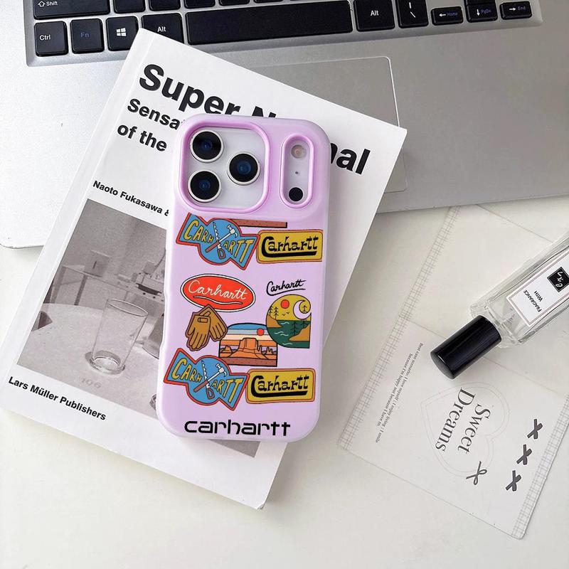 Fashion C-Carhartt Logo Phone Case For iPhone 17 16 15 14 13 12 11 Pro Max Plus Mini Luxury Jelly Material Case Fashion Durable Crystal Clear Stylish Shockproof Scratch-Resistant Perfect Fit