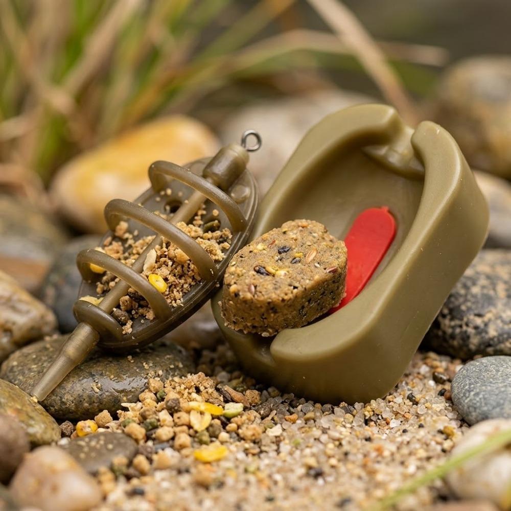 Multi-Function Carp Feeder Mold Kit，Anti-Tangle Bait Runner with Leads，Freshwater Saltwater Fishing Tool，Adjustable Weight Feeder 15-60g，Portable Bait Forming Upgrade Fishing Gear