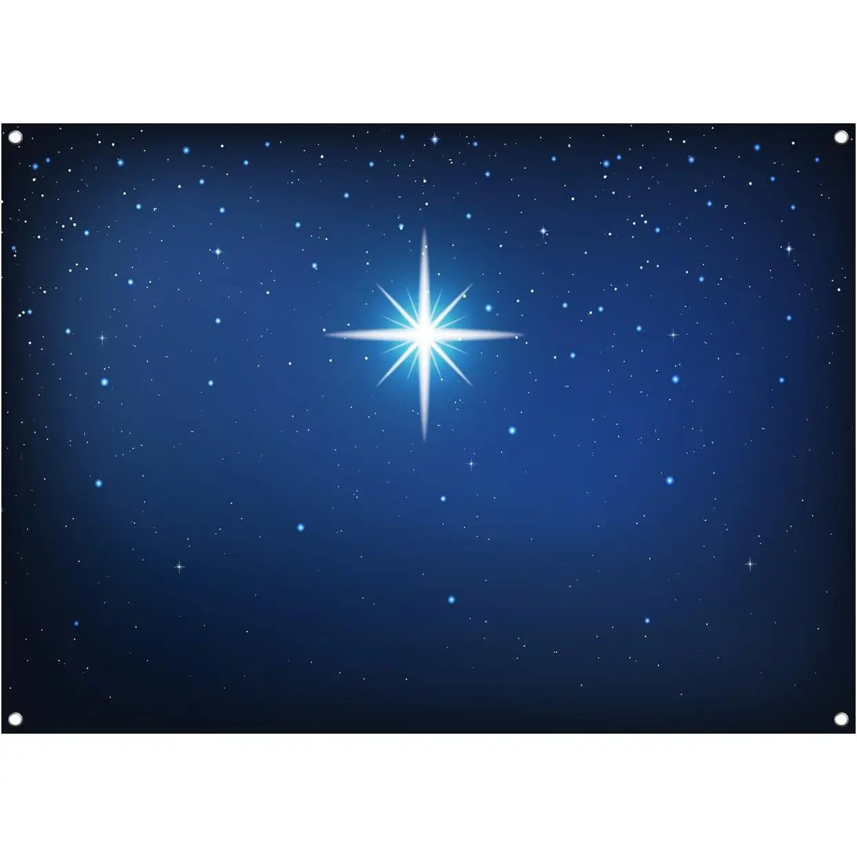 1pc, Fabric Star Night Backdrop Blue Starry Sky Background Nativity Scene Banner Decoration Background Christmas Photo Backdrop