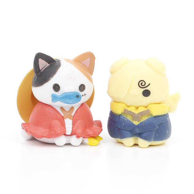 8Pcs/Set One Piece Cat Cos Tony Tony Chopper Portgas·D· Ace Trafalgar Law Cake Decoration PVC Model Figure Toys