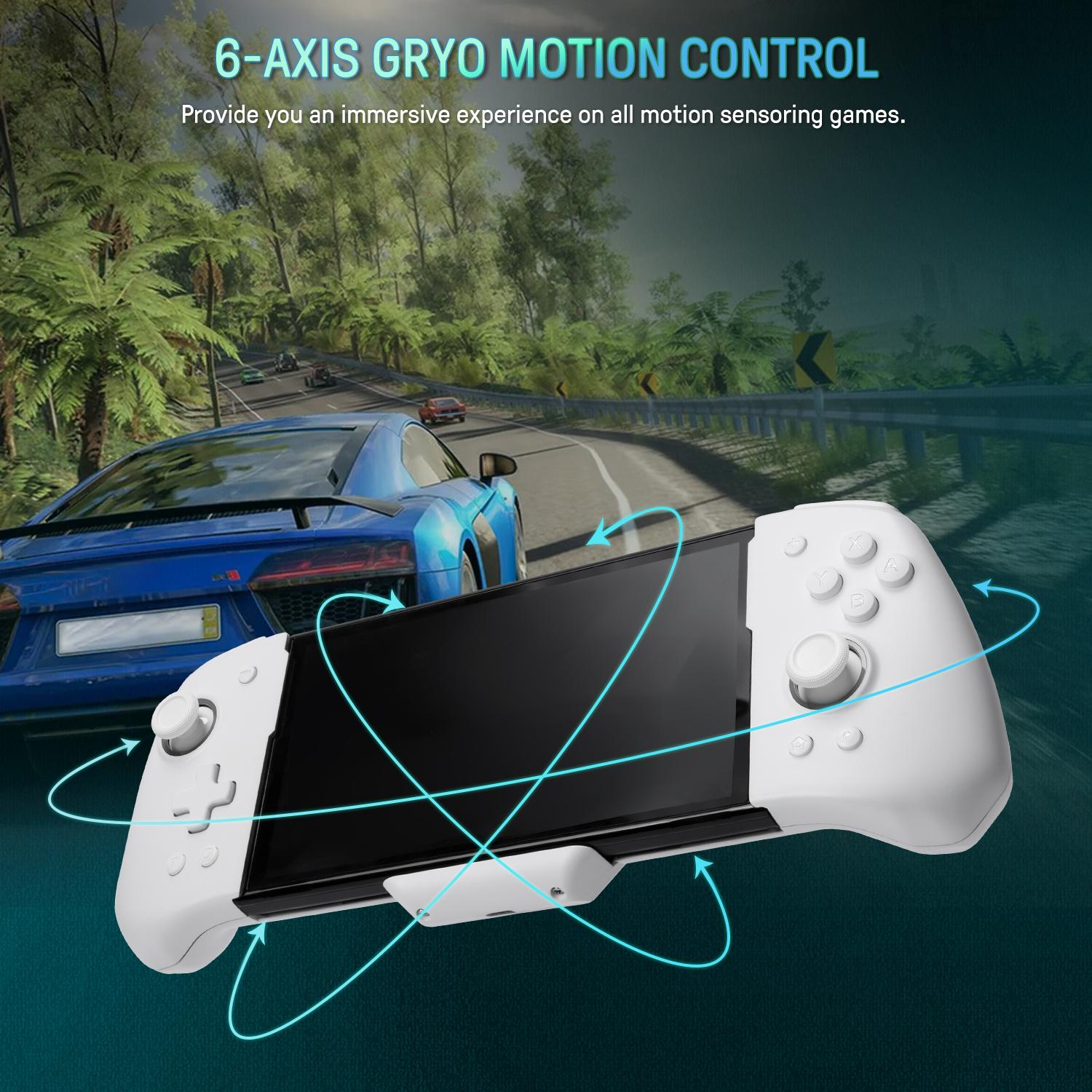 FUNLAB Luminpad Ergonomic Switch Controller Compatible with Nintendo Switch/OLED, Luminous Pattern Switch handheld Controller, One-Piece Joypad Controllers Replacement - 7 LED Colors/Turbo/Mapping