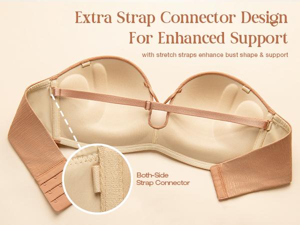 Wingslove Strapless Lace Bra Push Up Wirefree Bras Multi-Way Convertible Straps Padded Support Wingslove Strapless Lace Bra Push Up Wirefree Bras Multi-Way Convertible Straps Padded Support