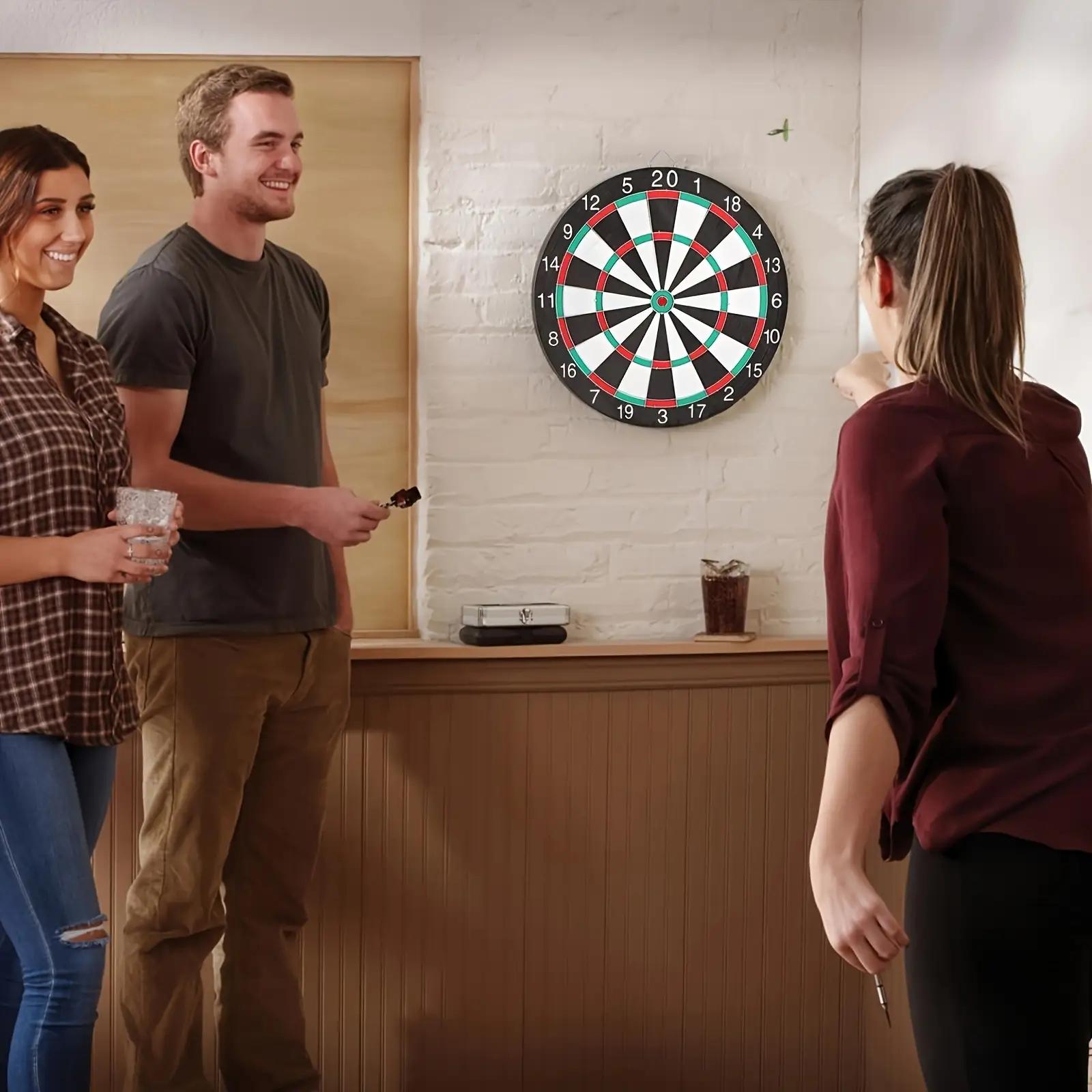 Hanging Dart Board Set with 20 Target Areas, Colorful Easy-To-Read Scoring System, Durable Rubber Fiber Material, Perfect for Home Parties, Darts Sets